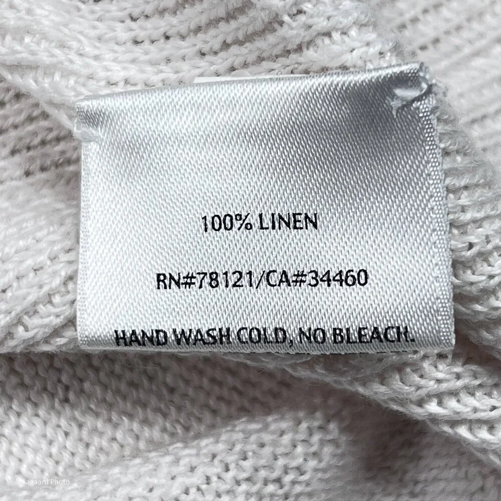 Eileen Fisher Linen Ribbed Knit Shawl V-Neck Pullover Sweater Vest Size S - Picture 9 of 10